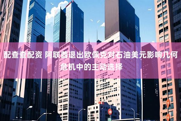 配查查配资 阿联酋退出欧佩克对石油美元影响几何 危机中的主动选择